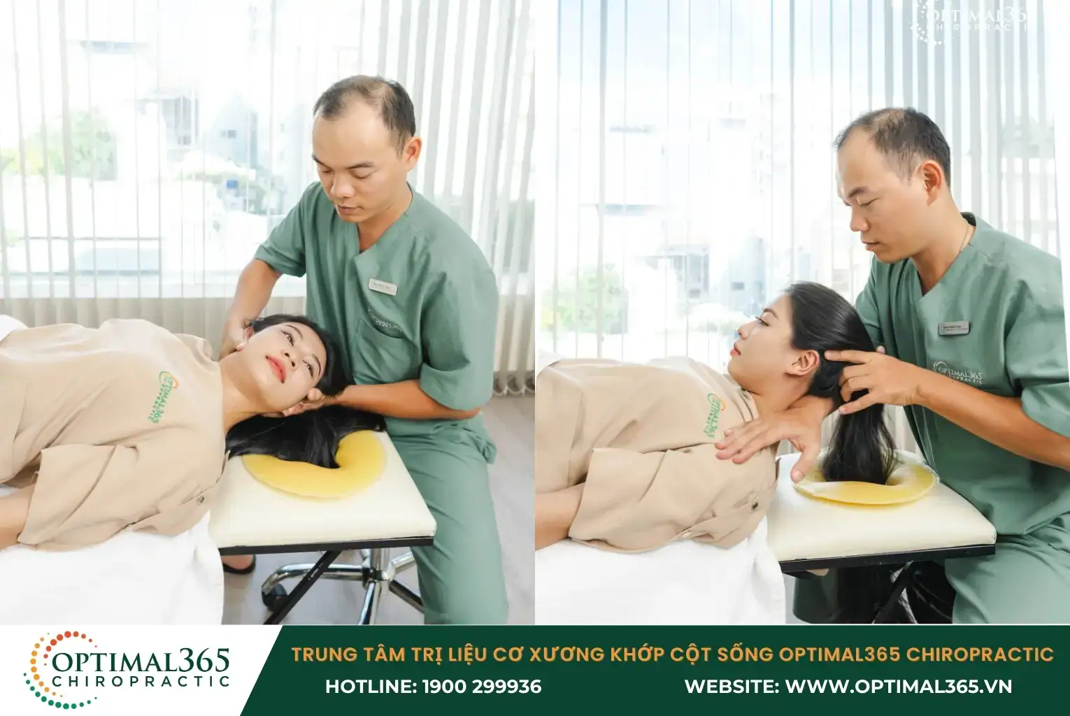Chuyên viên Optimal365 Chiropractic điều trị cùng bệnh nhân Chuyên viên Optimal365 Chiropractic điều trị cùng bệnh nhân